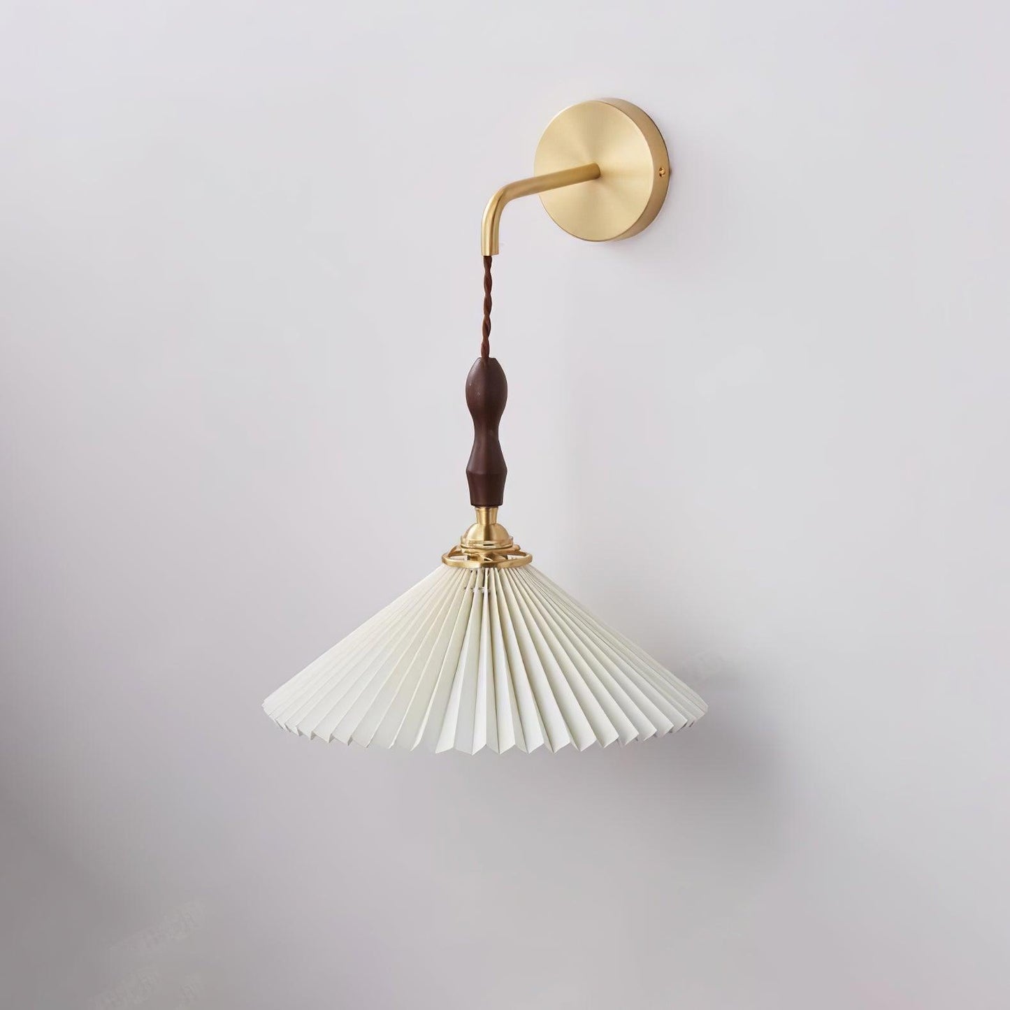 Pleated Wooden Bracket light Wall Lamp