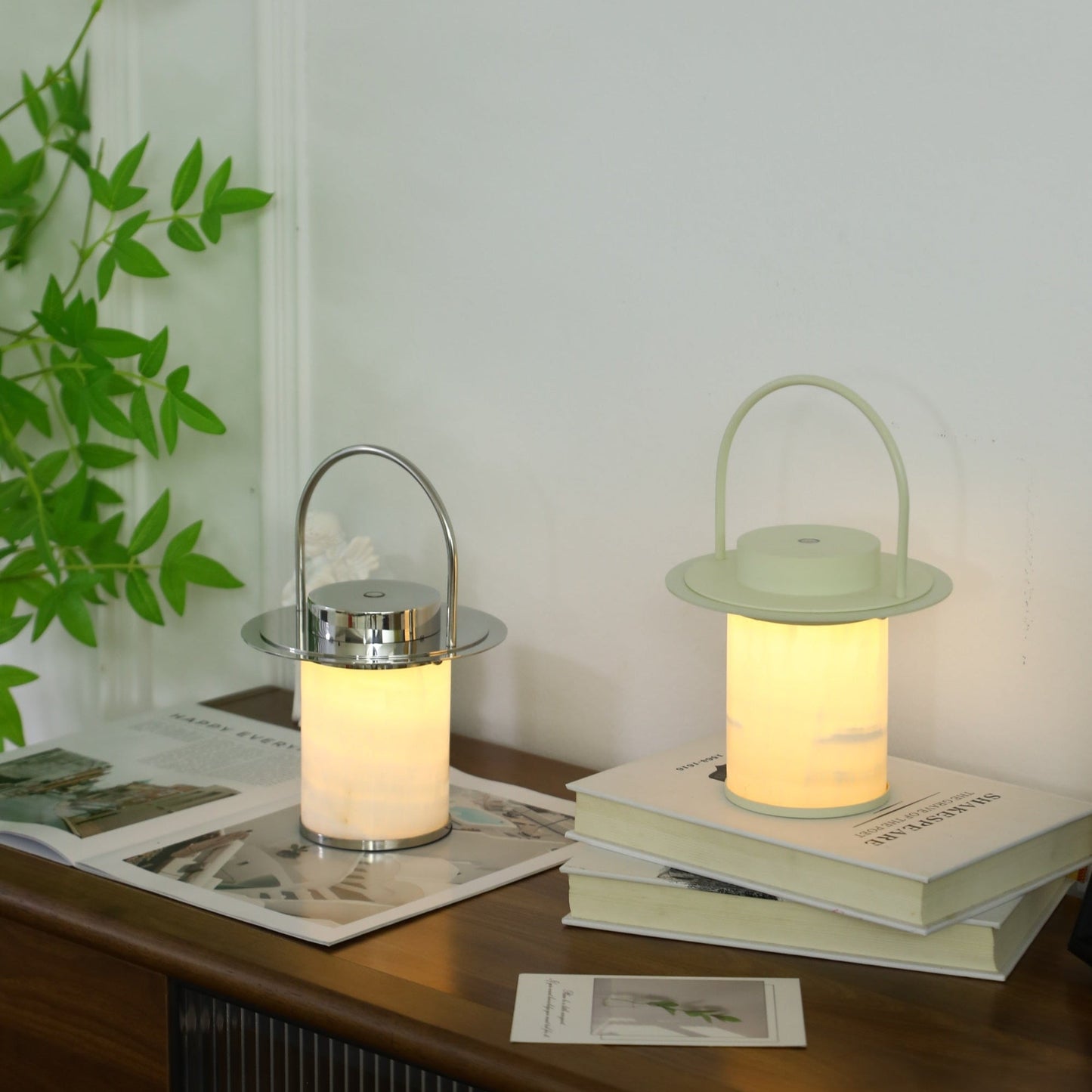 Pod Portable Rechargeable Alabaster Table Lamp