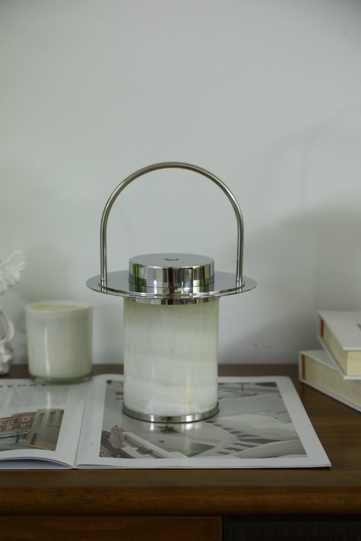 Pod Portable Rechargeable Alabaster Table Lamp