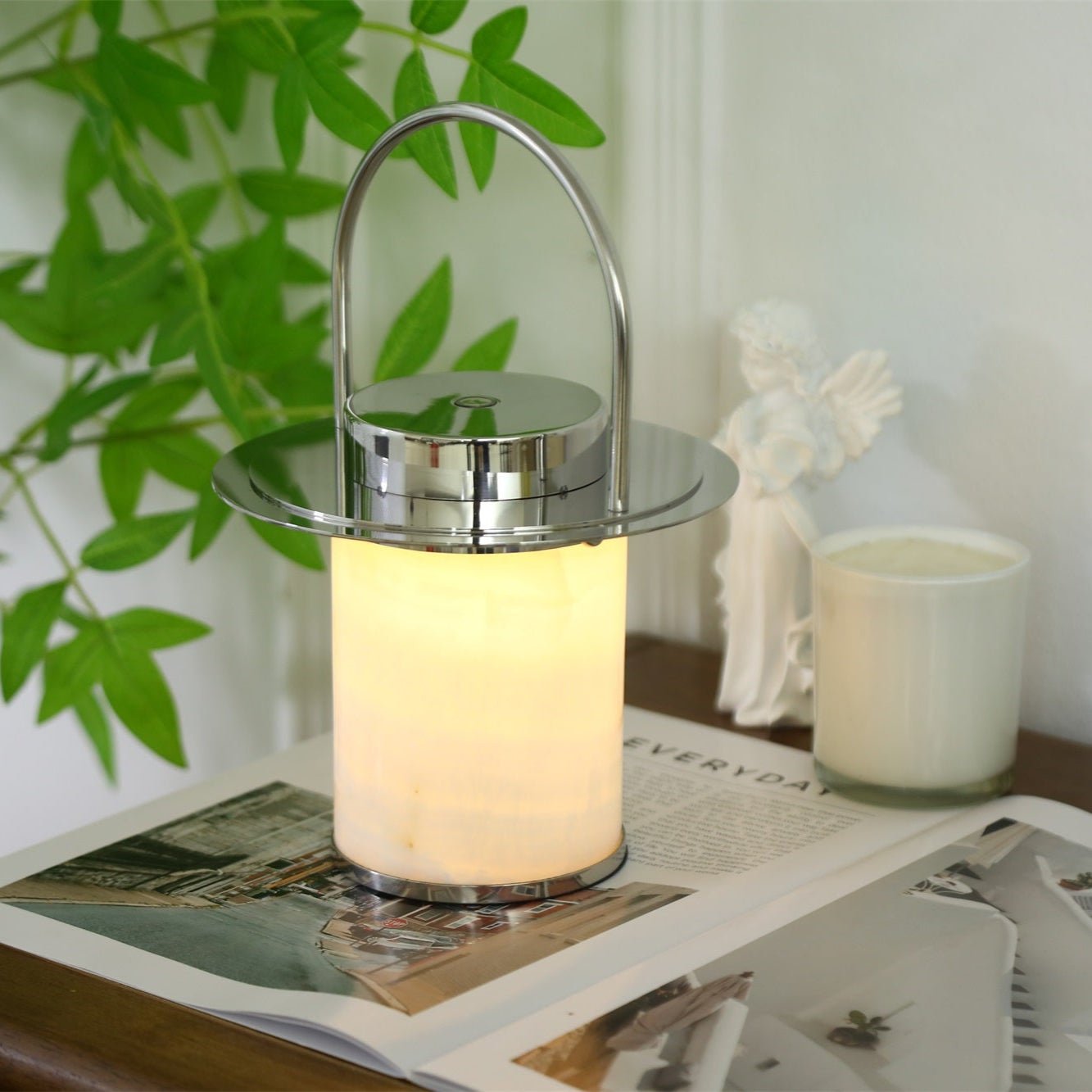Pod Portable Rechargeable Alabaster Table Lamp