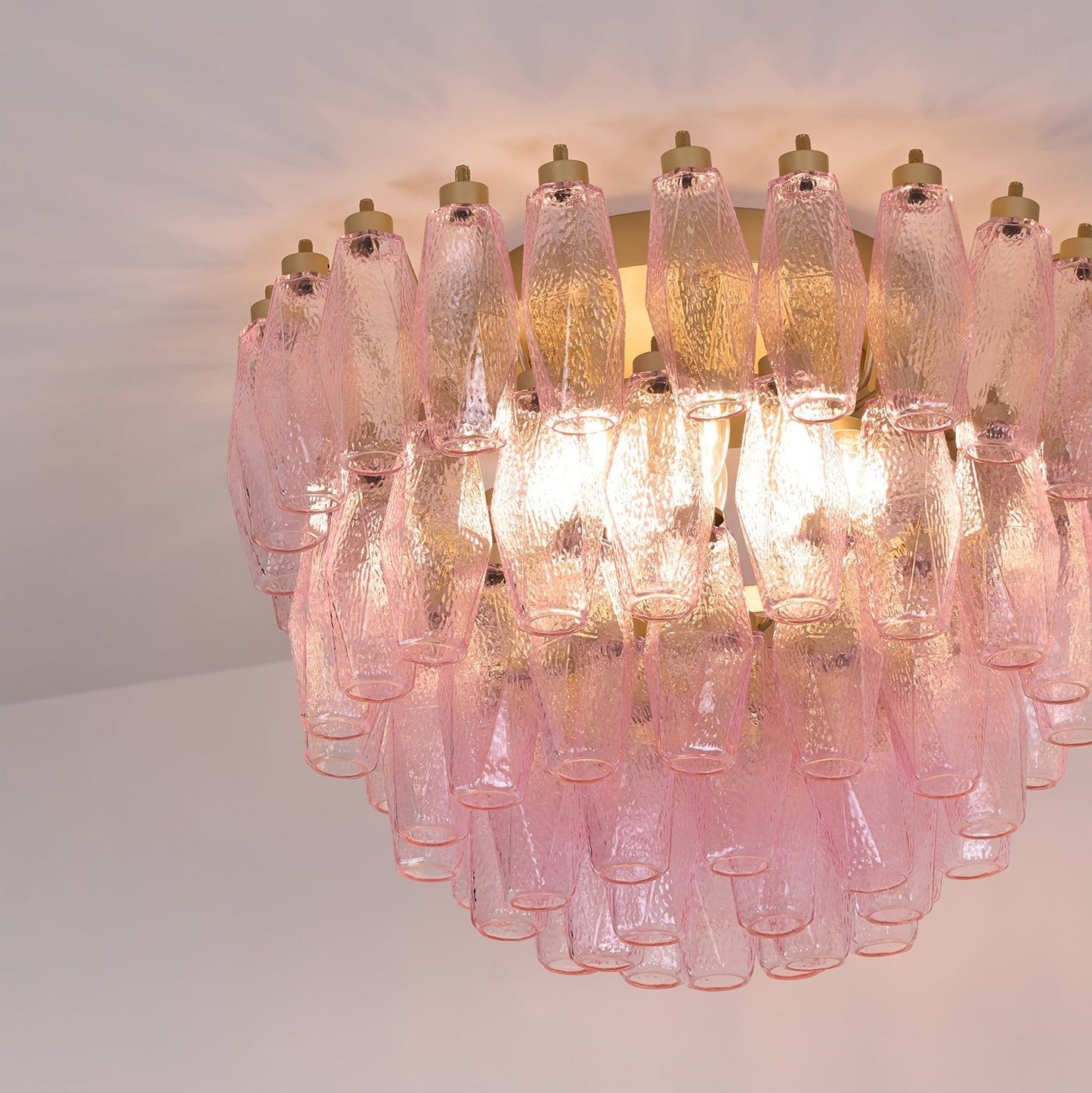 Poliedri Murano Pink Overhead light Ceiling Light