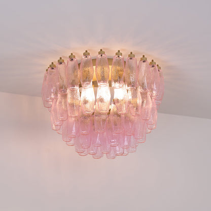 Poliedri Murano Pink Overhead light Ceiling Light