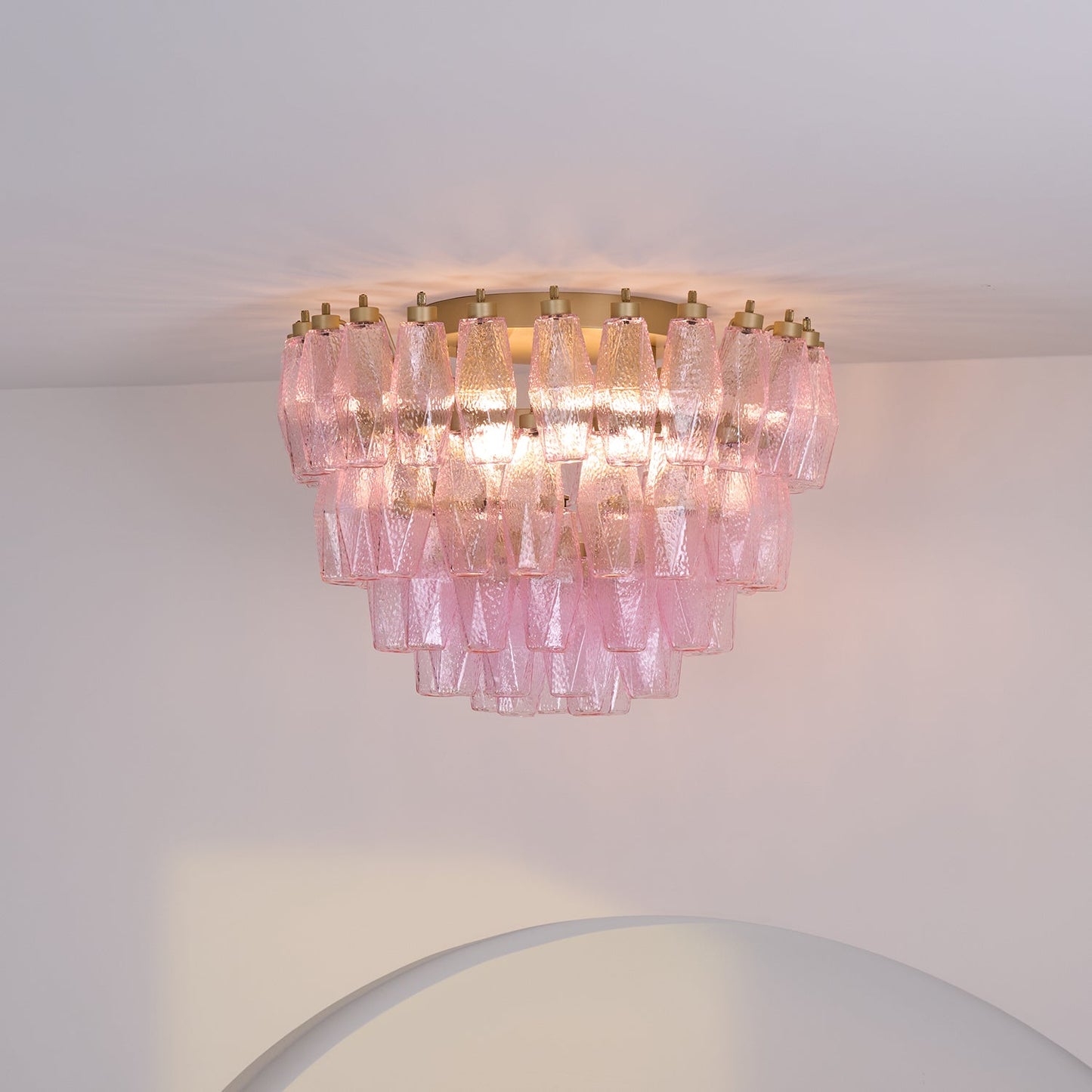 Poliedri Murano Pink Overhead light Ceiling Light