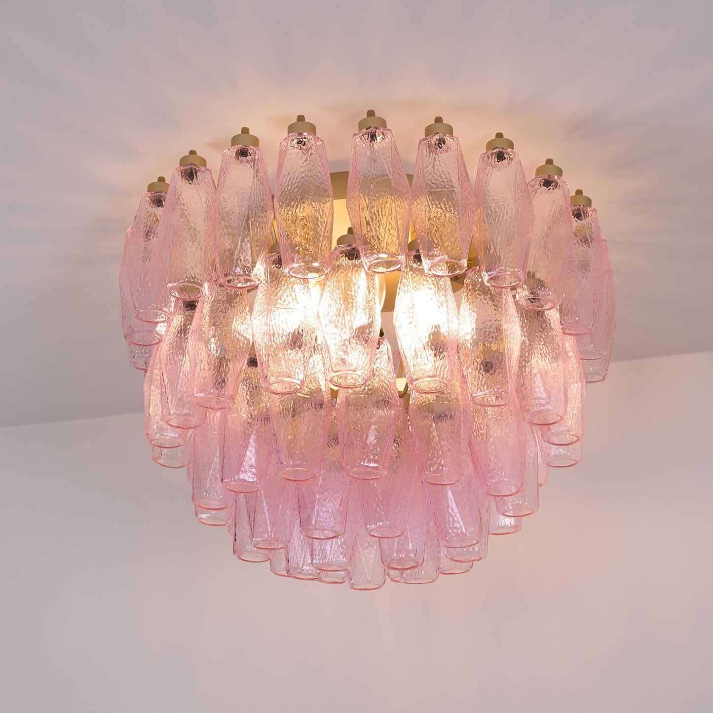 Poliedri Murano Pink Overhead light Ceiling Light