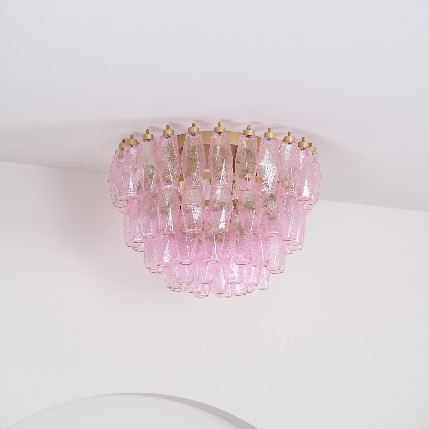 Poliedri Murano Pink Overhead light Ceiling Light