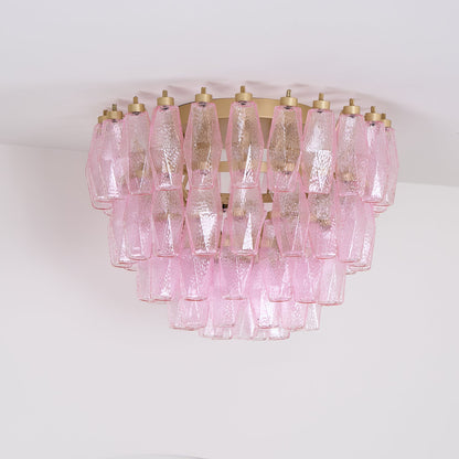 Poliedri Murano Pink Overhead light Ceiling Light