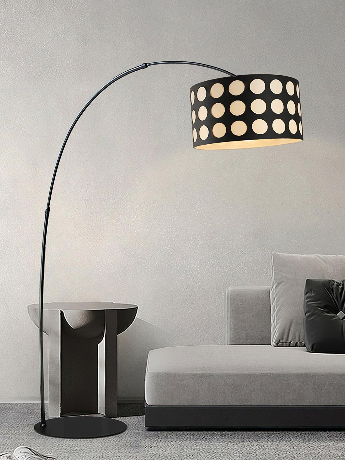 Polka Arc Fabric Free-standing Lamp Floor Lamp