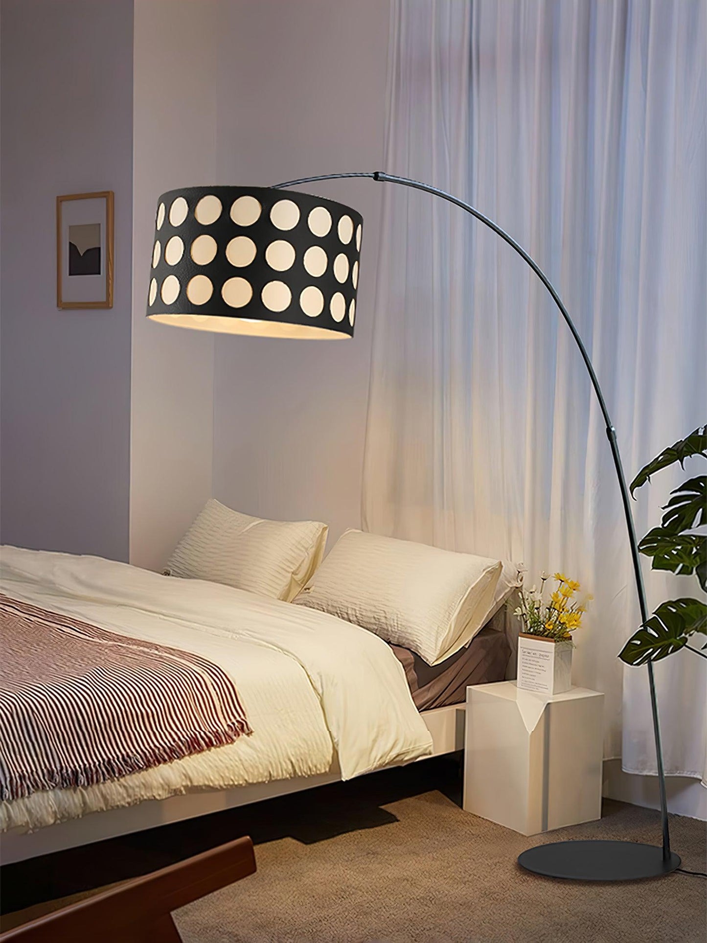 Polka Arc Fabric Free-standing Lamp Floor Lamp