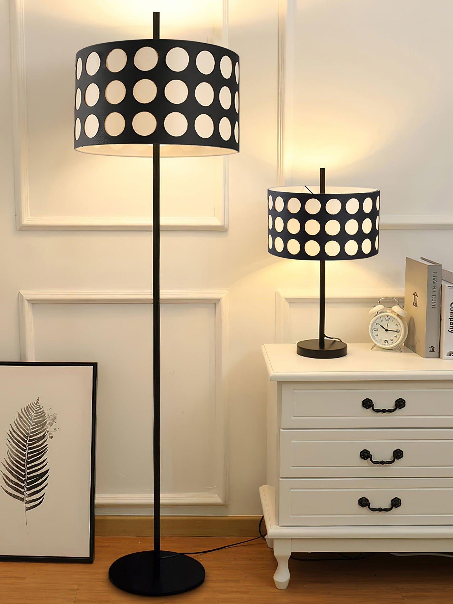 Polka Arc Fabric Free-standing Lamp Floor Lamp