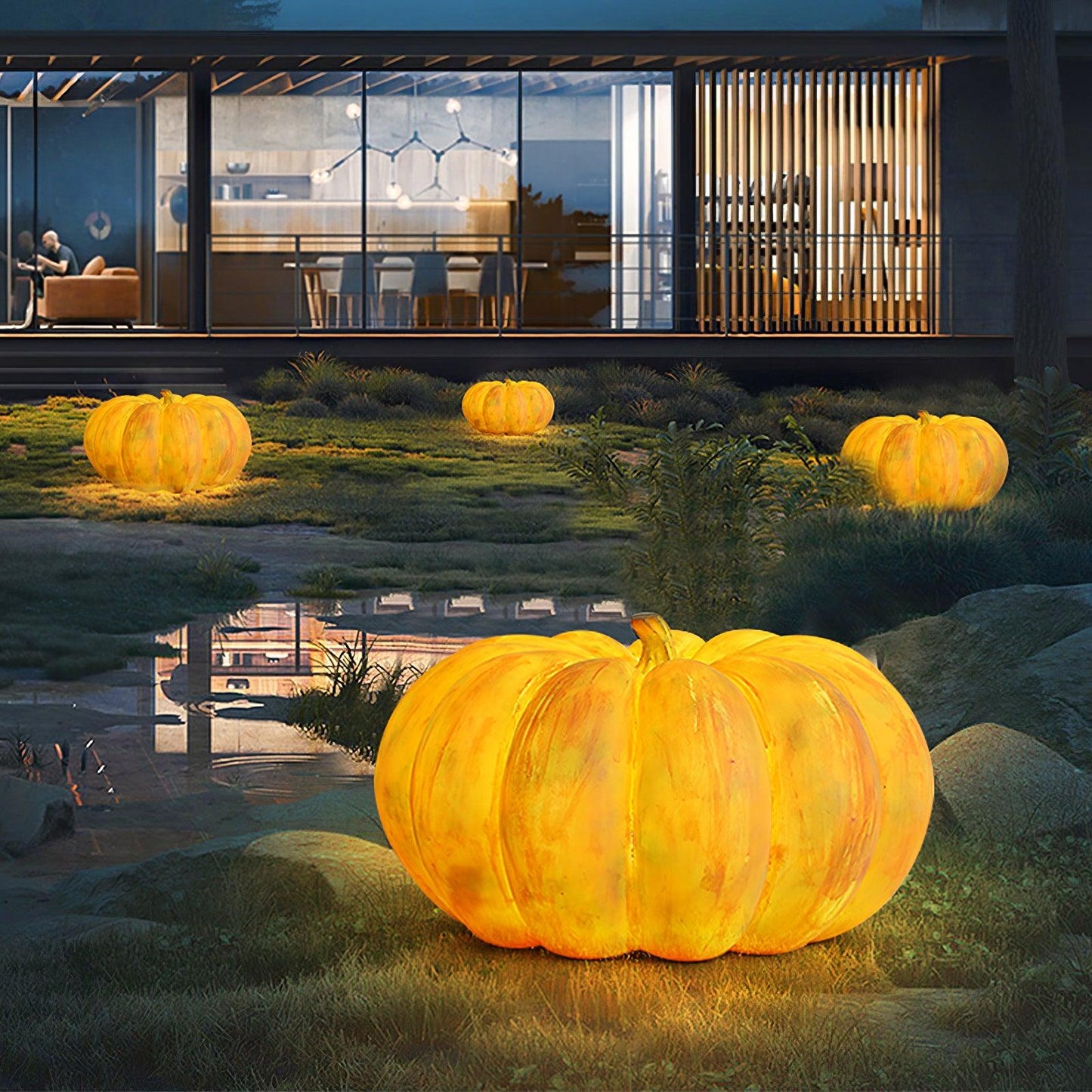 Portable Pumpkin Built-in Battery Bedside lamp Table Lamp