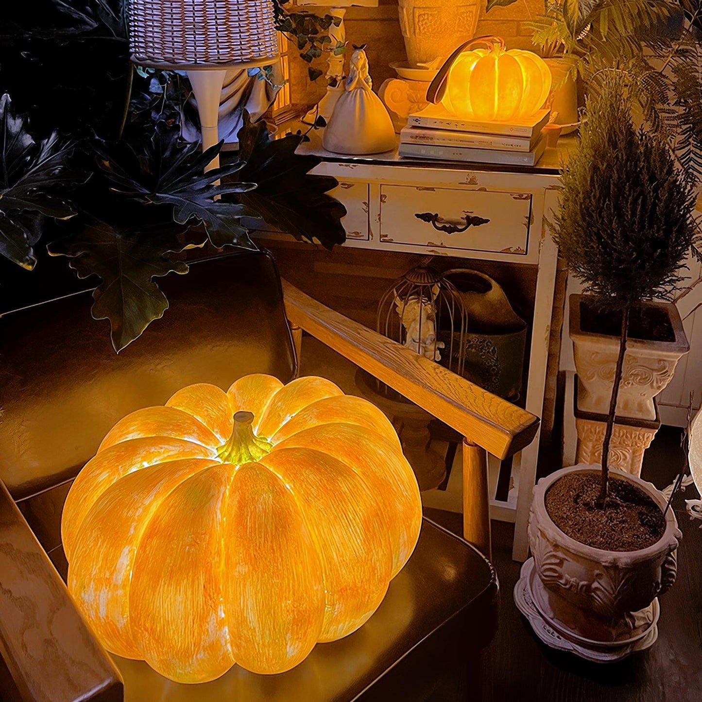 Portable Pumpkin Built-in Battery Bedside lamp Table Lamp