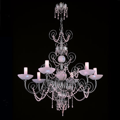 Pretty Pink Murano Glass Chandelier