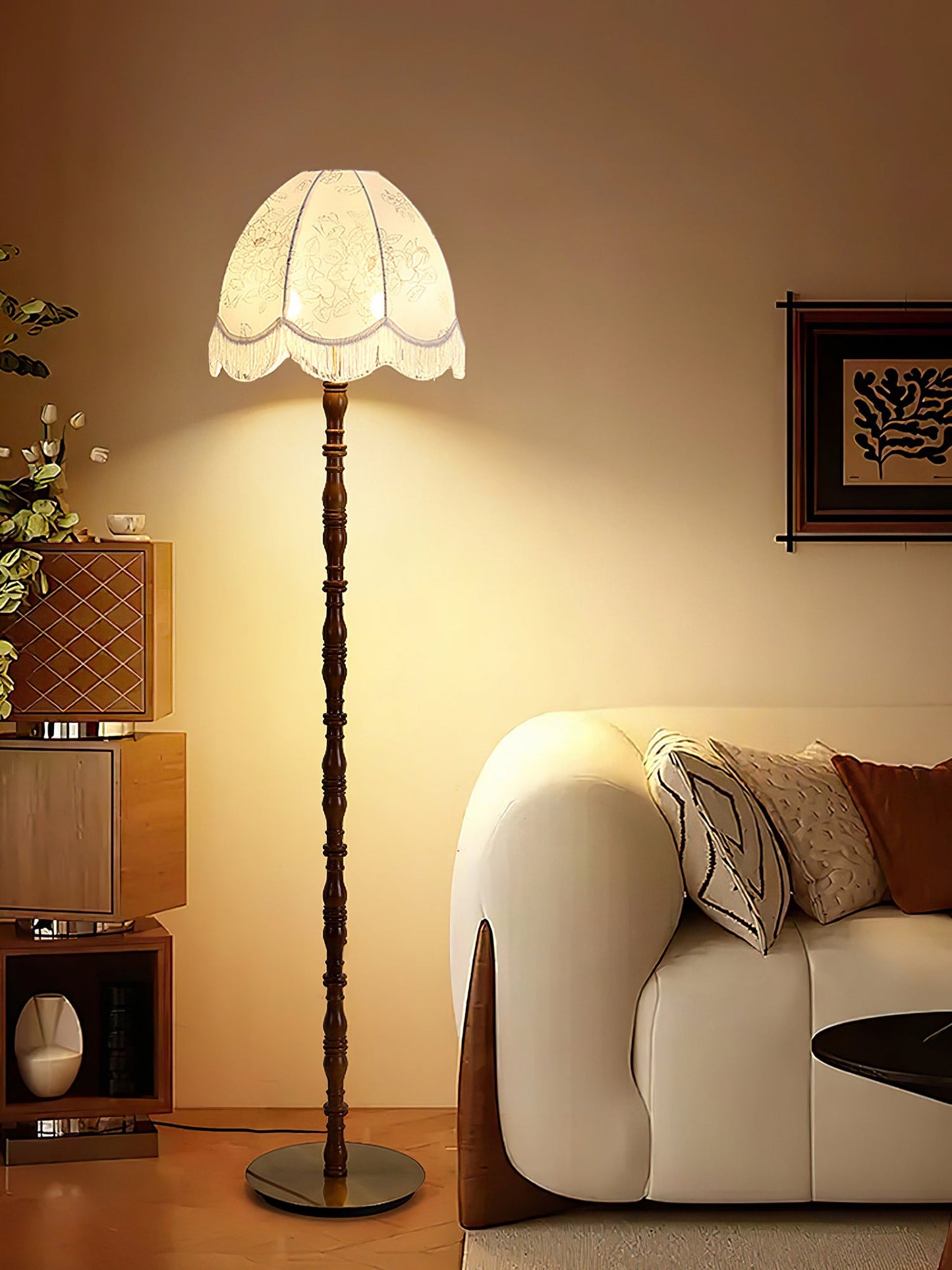 Printed Tassel Uplight Lamp Floor Lamp