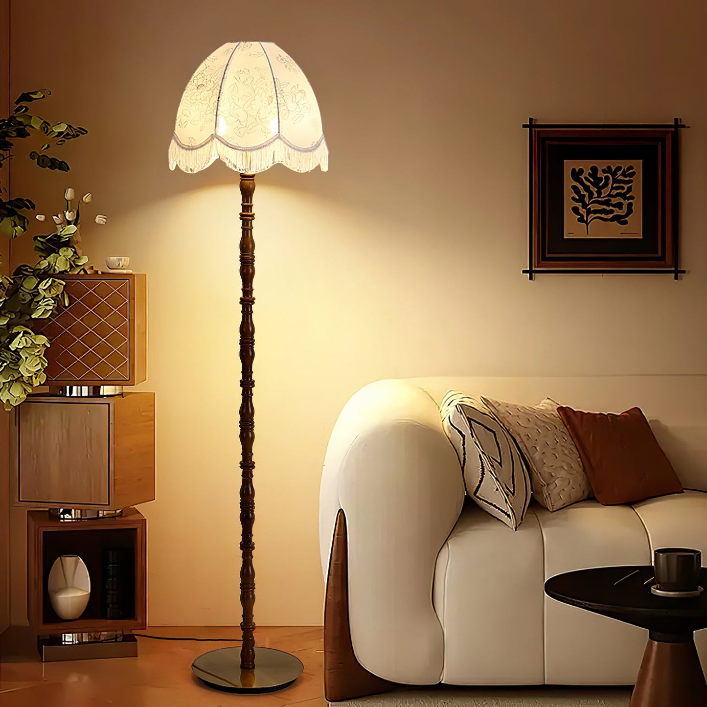 Printed Tassel Uplight Lamp Floor Lamp