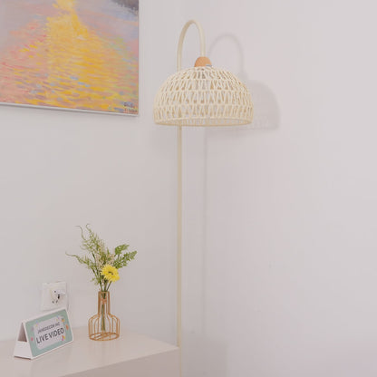 Rattan Arch Uplight Lamp Floor Lamp