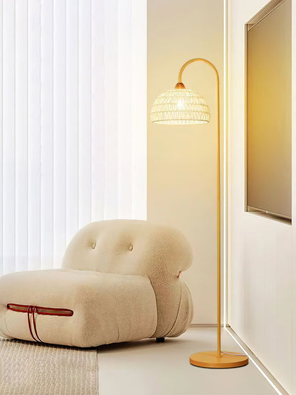 Rattan Arch Uplight Lamp Floor Lamp