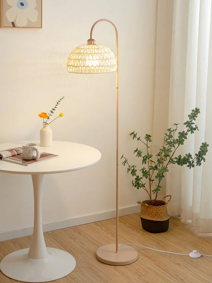 Rattan Arch Uplight Lamp Floor Lamp