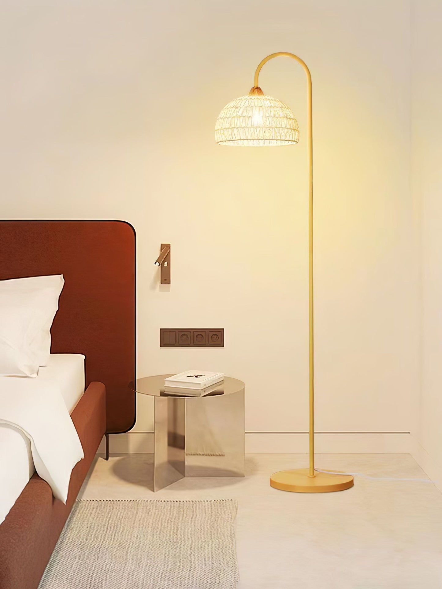 Rattan Arch Uplight Lamp Floor Lamp