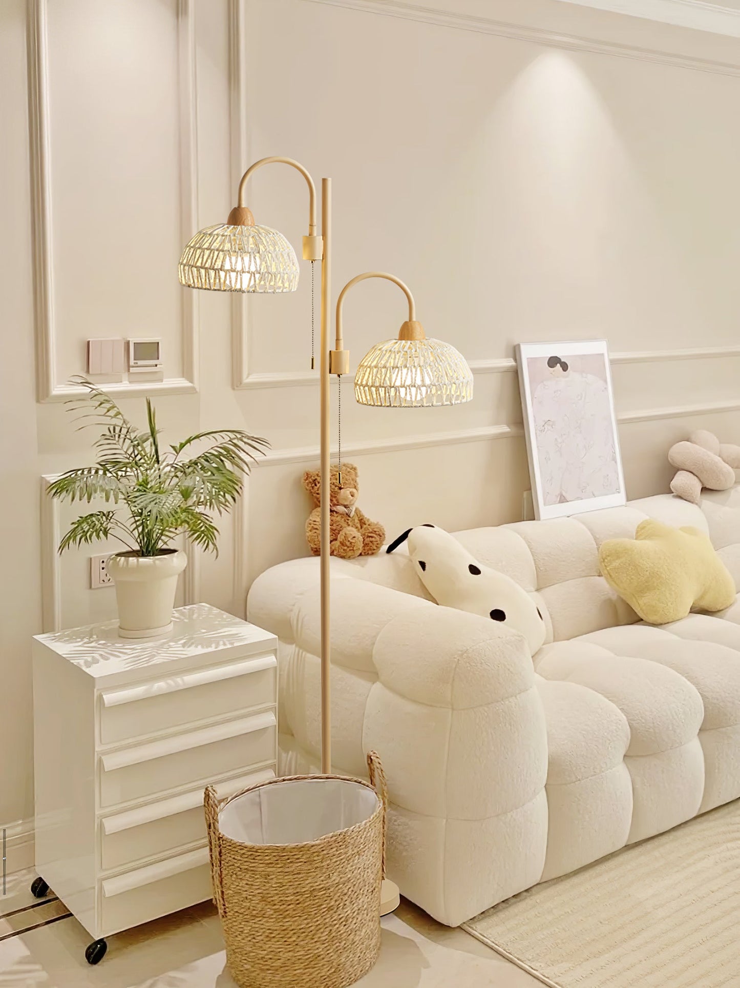 Rattan Arch Uplight Lamp Floor Lamp