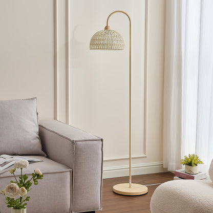 Rattan Arch Uplight Lamp Floor Lamp