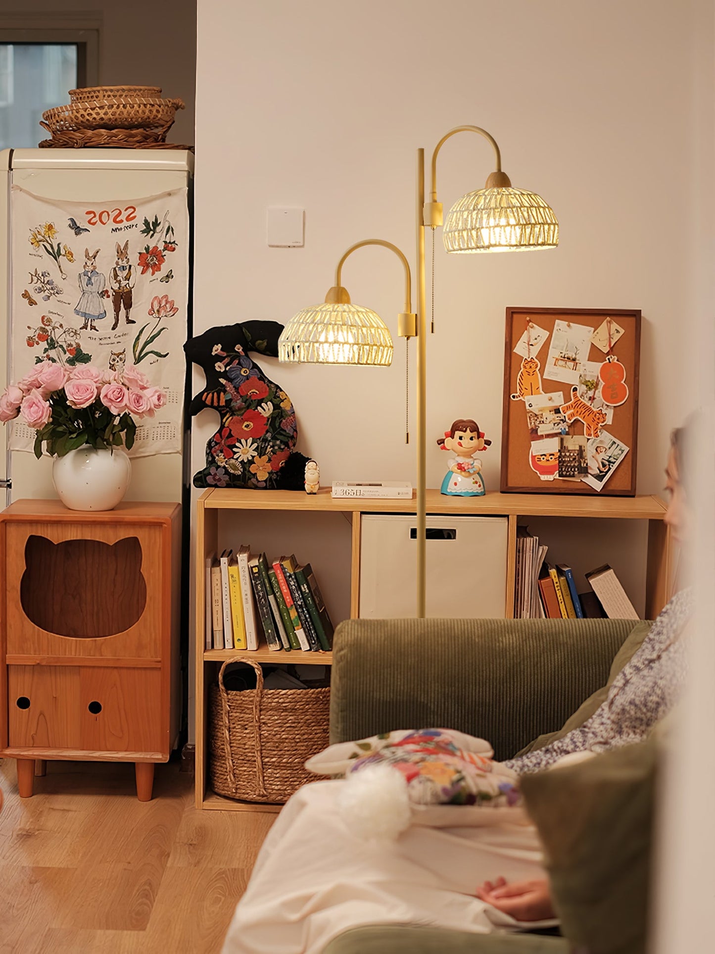 Rattan Arch Uplight Lamp Floor Lamp