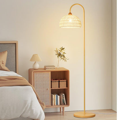 Rattan Arch Uplight Lamp Floor Lamp