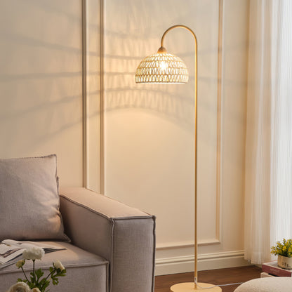 Rattan Arch Uplight Lamp Floor Lamp