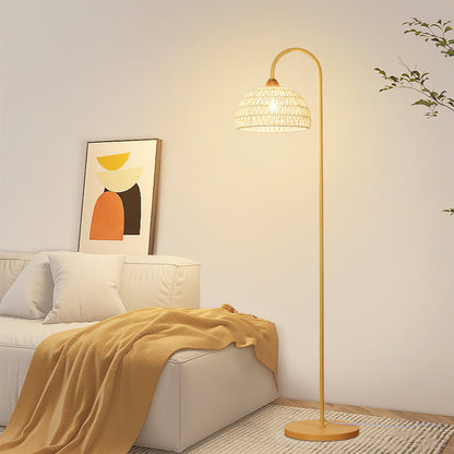 Rattan Arch Uplight Lamp Floor Lamp