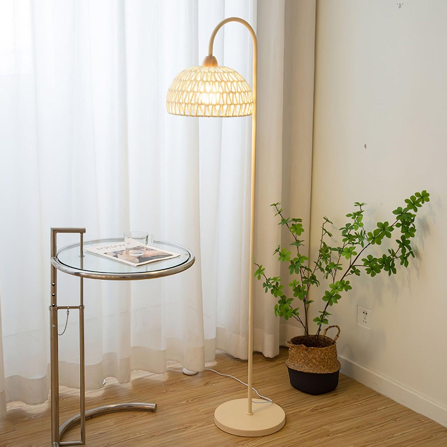 Rattan Arch Uplight Lamp Floor Lamp