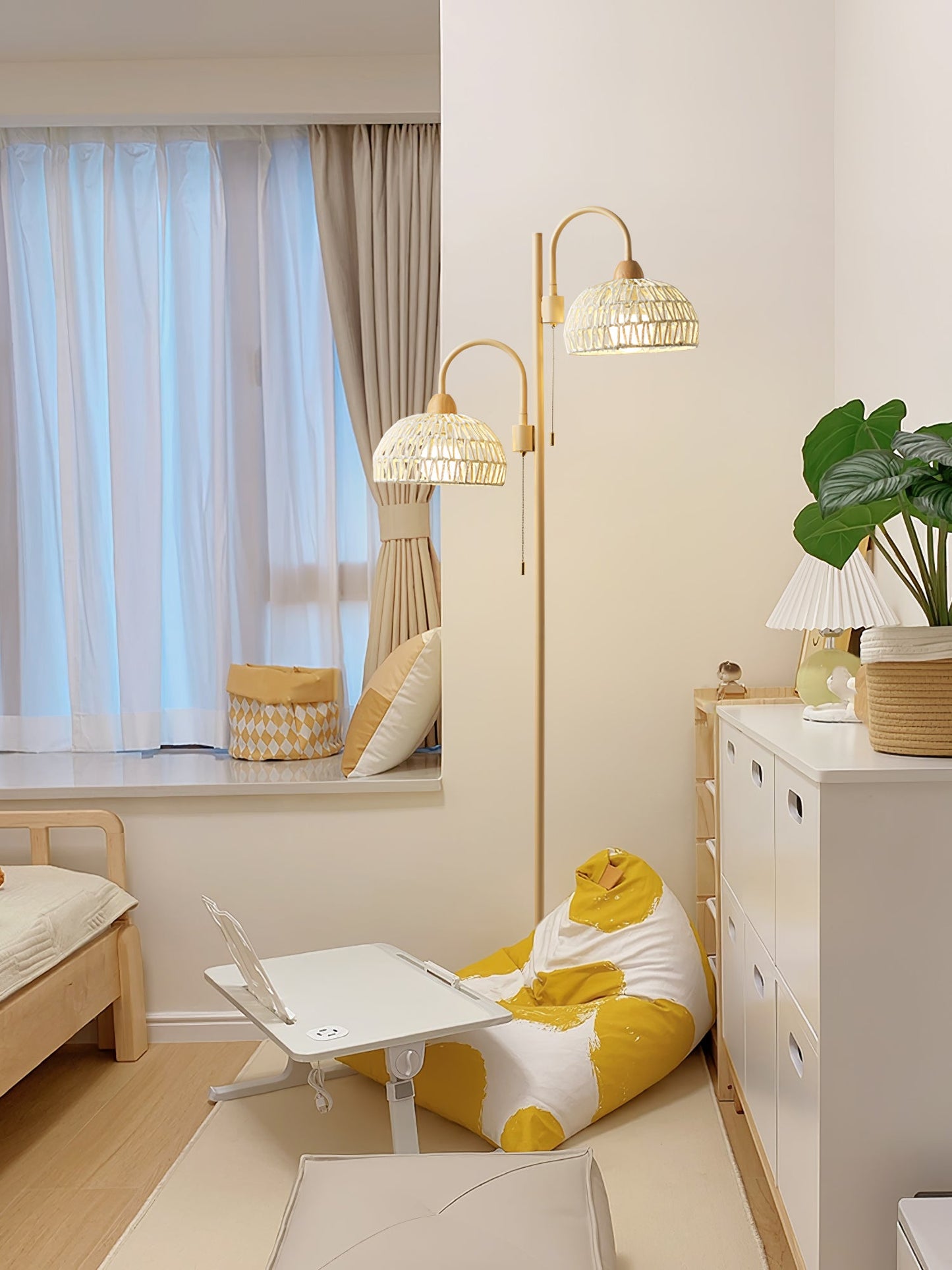 Rattan Arch Uplight Lamp Floor Lamp