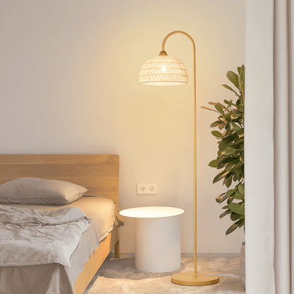 Rattan Arch Uplight Lamp Floor Lamp