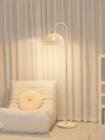 Rattan Arch Uplight Lamp Floor Lamp