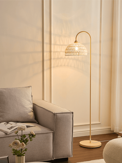 Rattan Arch Uplight Lamp Floor Lamp