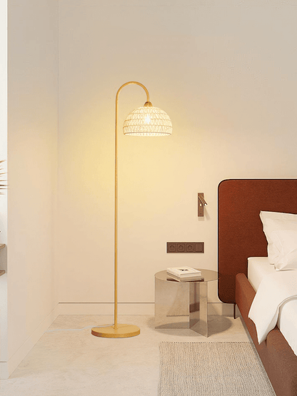 Rattan Arch Uplight Lamp Floor Lamp