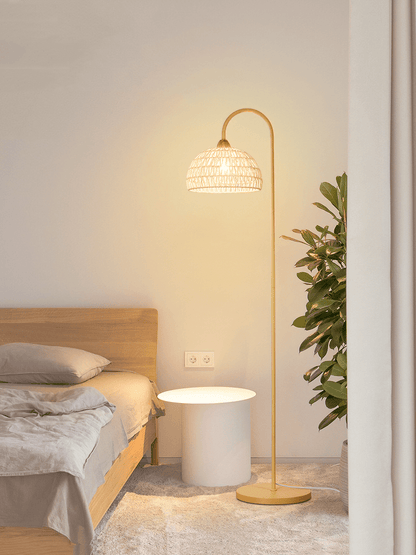 Rattan Arch Uplight Lamp Floor Lamp