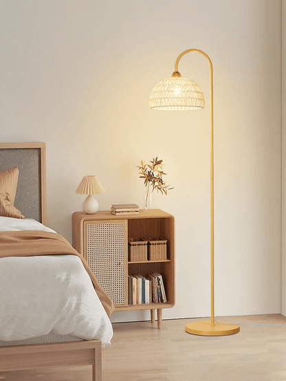 Rattan Arch Uplight Lamp Floor Lamp