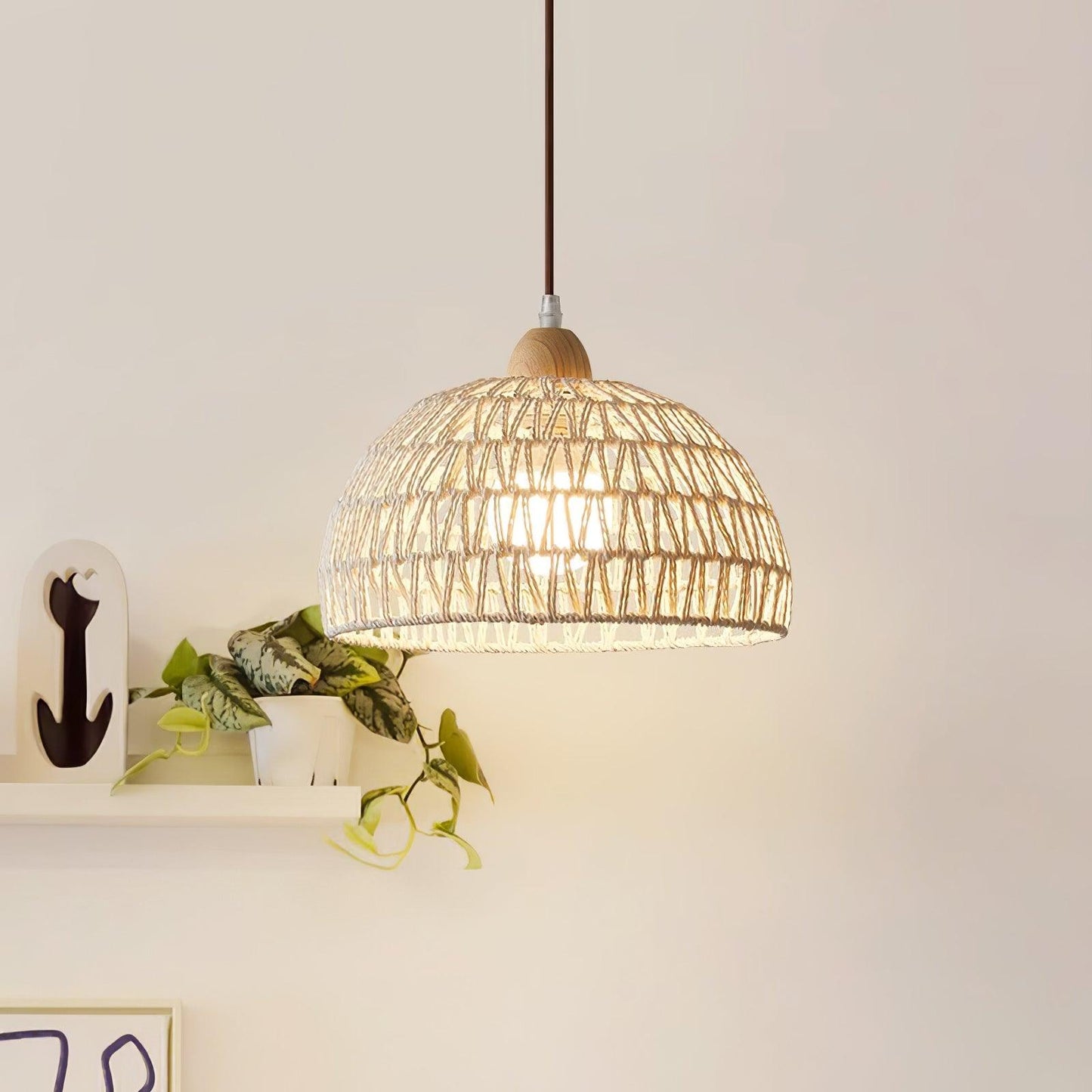 Rattan Arch Drop light Pendant Lamp