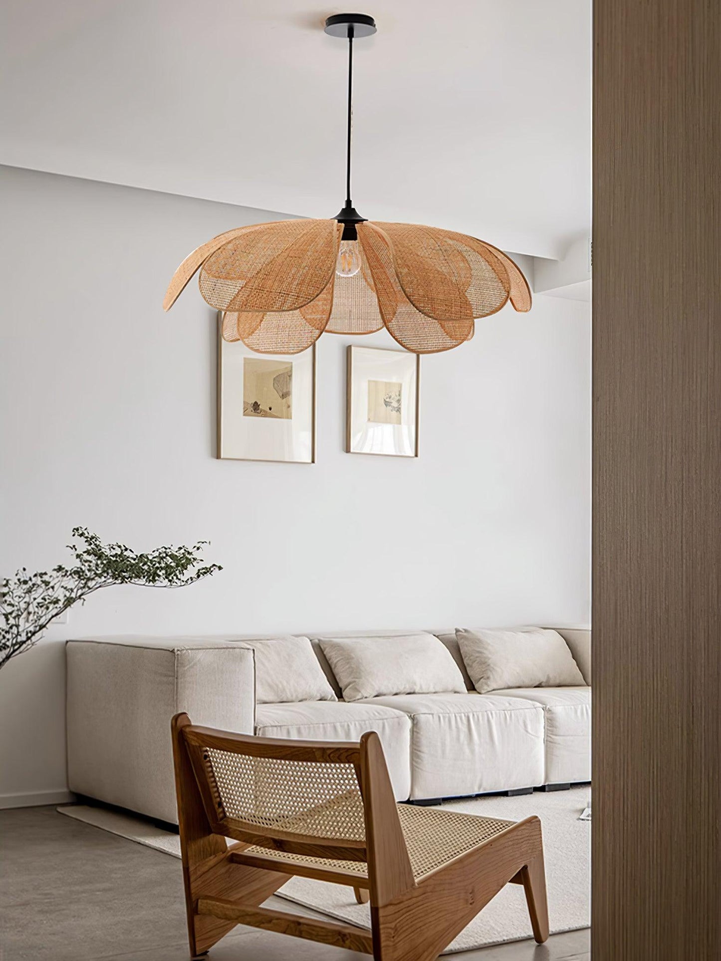 Rattan Petal Drop light Pendant Lamp