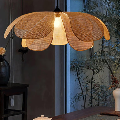 Rattan Petal Drop light Pendant Lamp