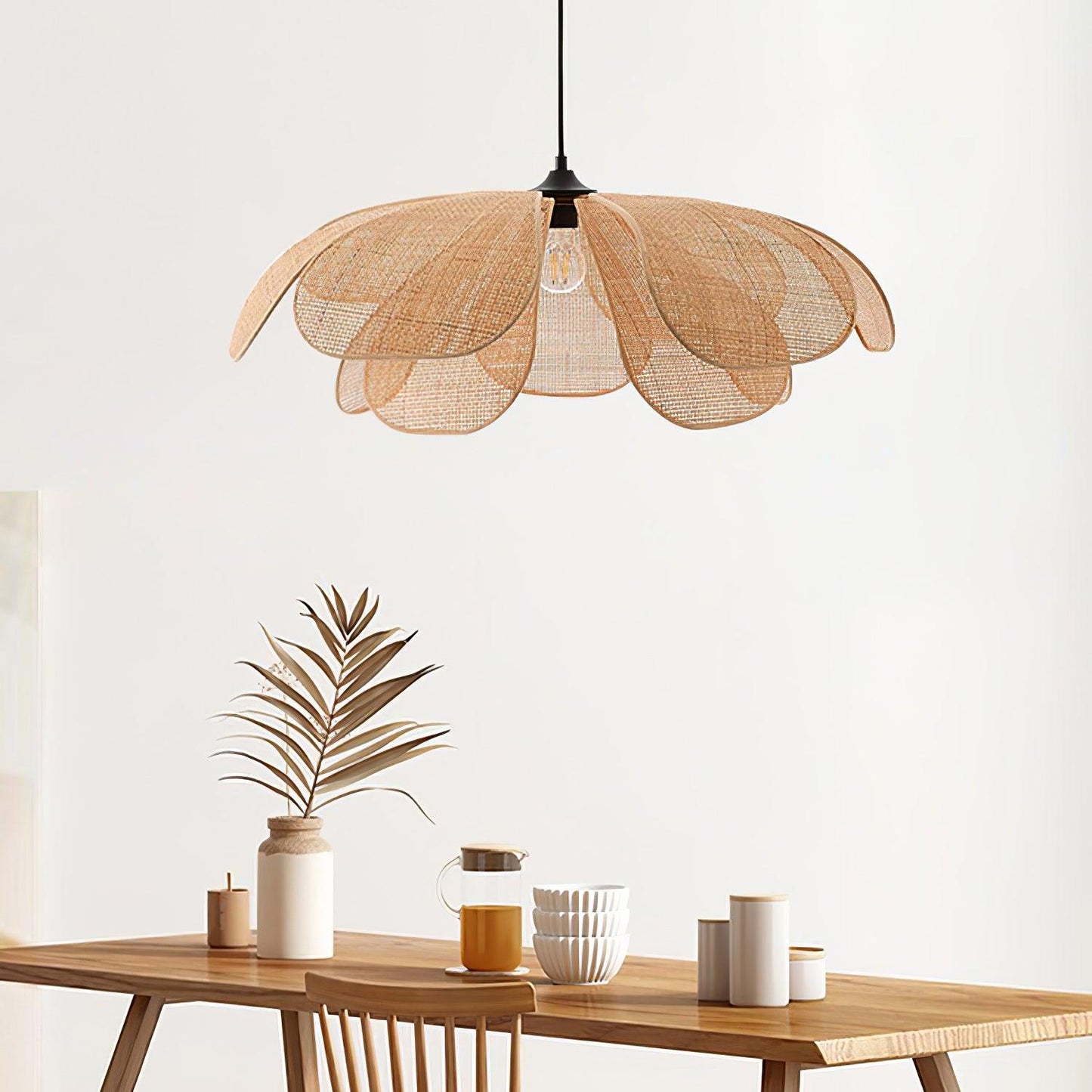 Rattan Petal Drop light Pendant Lamp