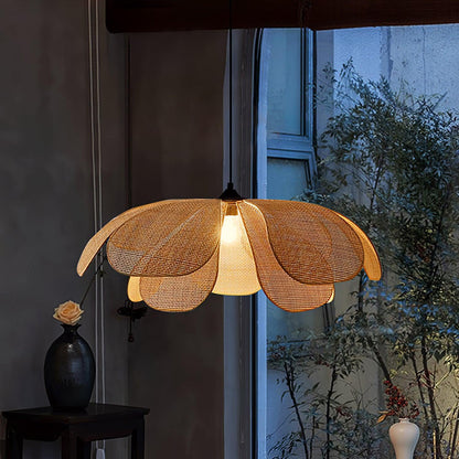 Rattan Petal Drop light Pendant Lamp