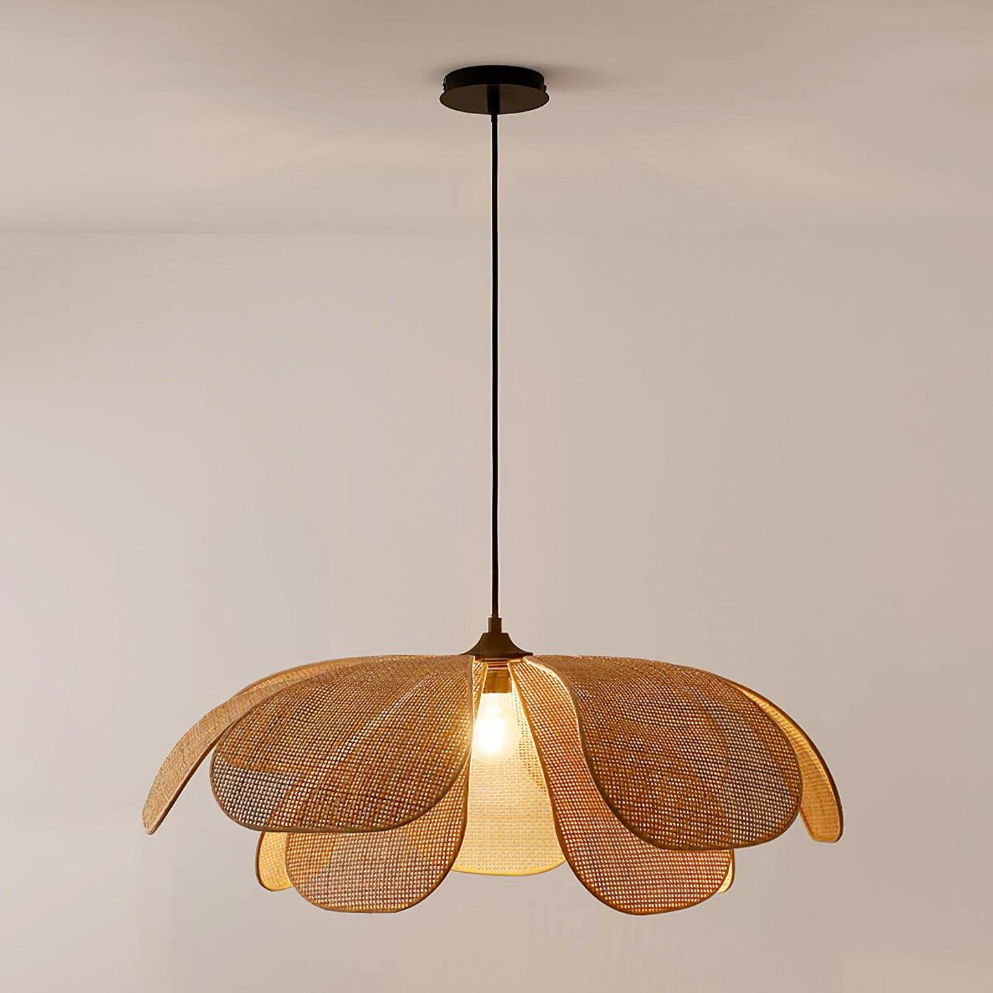 Rattan Petal Drop light Pendant Lamp