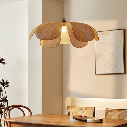 Rattan Petal Drop light Pendant Lamp