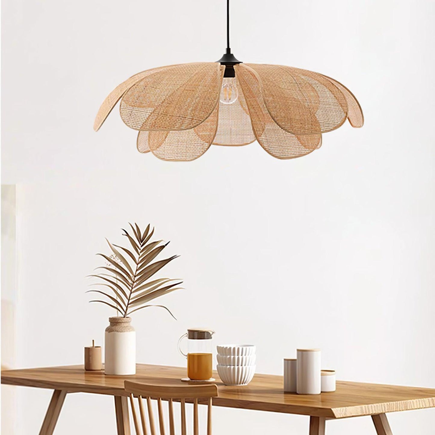 Rattan Petal Drop light Pendant Lamp