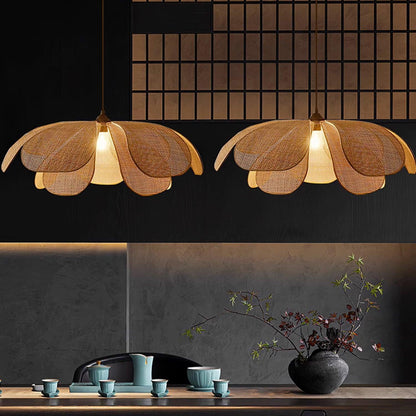 Rattan Petal Drop light Pendant Lamp