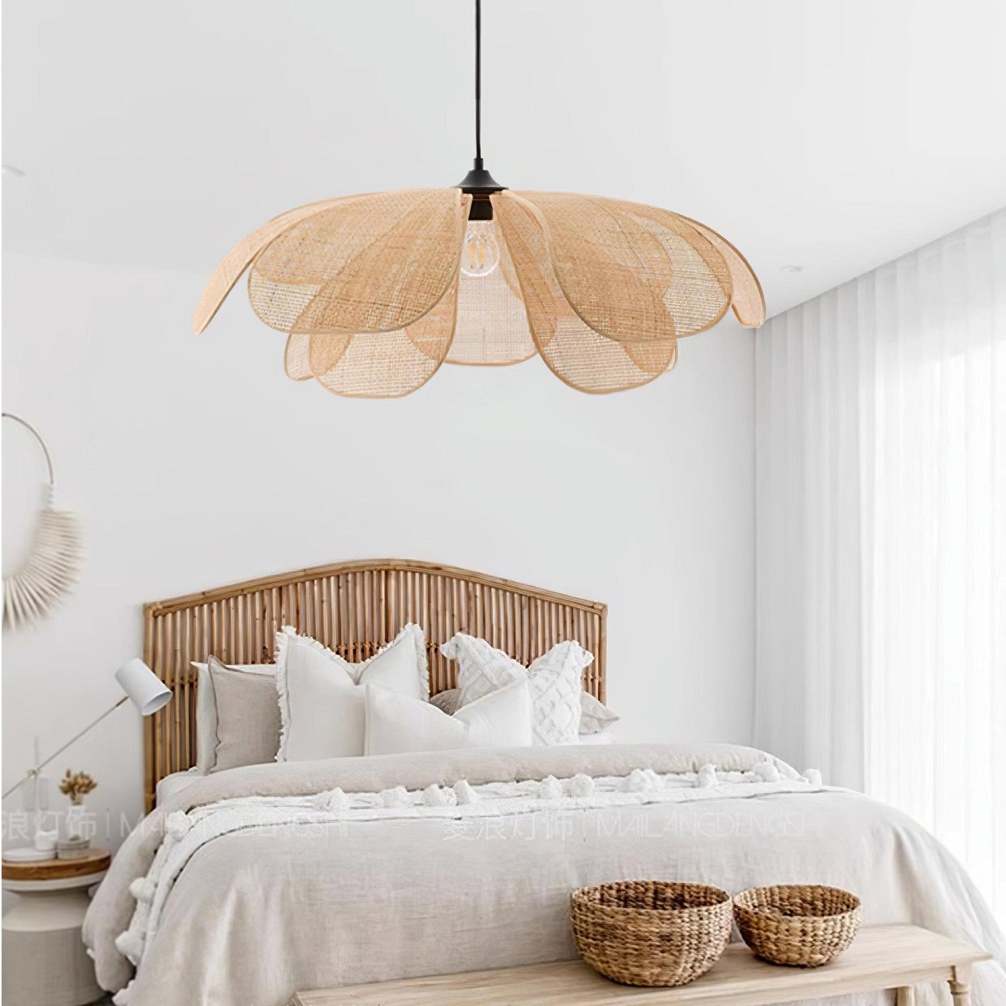 Rattan Petal Drop light Pendant Lamp