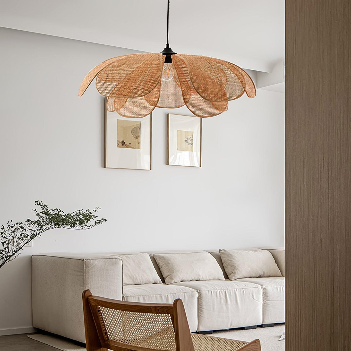 Rattan Petal Drop light Pendant Lamp