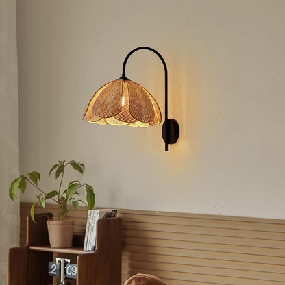 Rattan Petal Sconce Wall Lamp