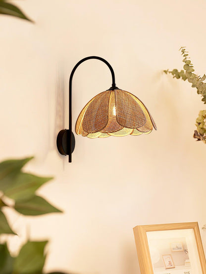 Rattan Petal Sconce Wall Lamp