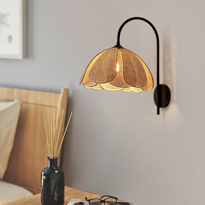 Rattan Petal Sconce Wall Lamp